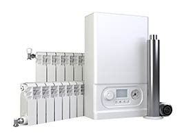 Gas heating elements, radiators and boiler